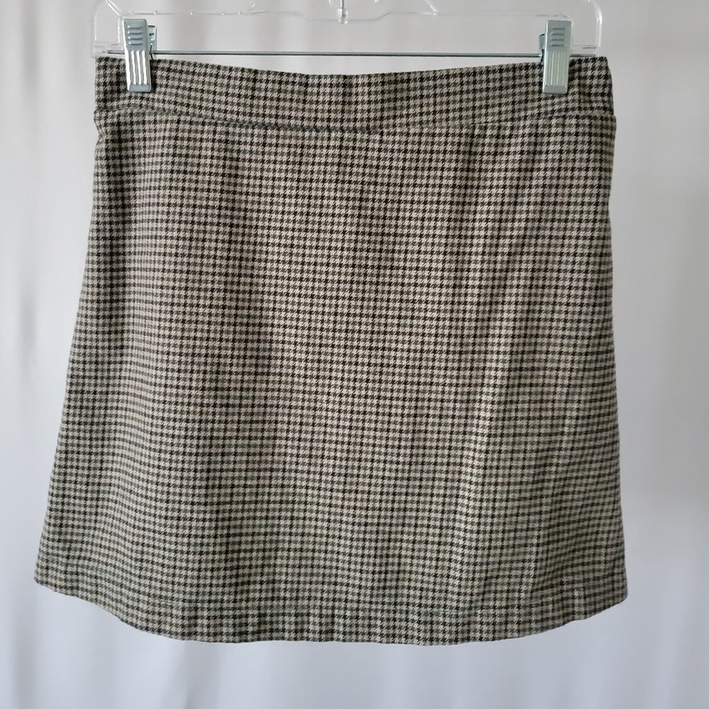 American eagle Houndstooth Olive green mini skirt